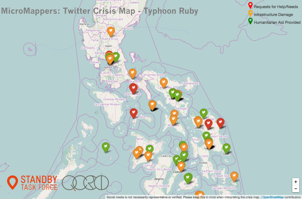 Crowdsourced Map of Typhoon Ruby Damage